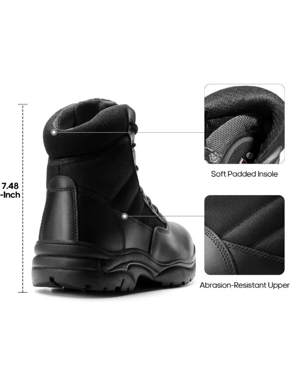Men's Waterproof Military Work Boots - 6 Inch Tactical Hiking Shoes, Durable
